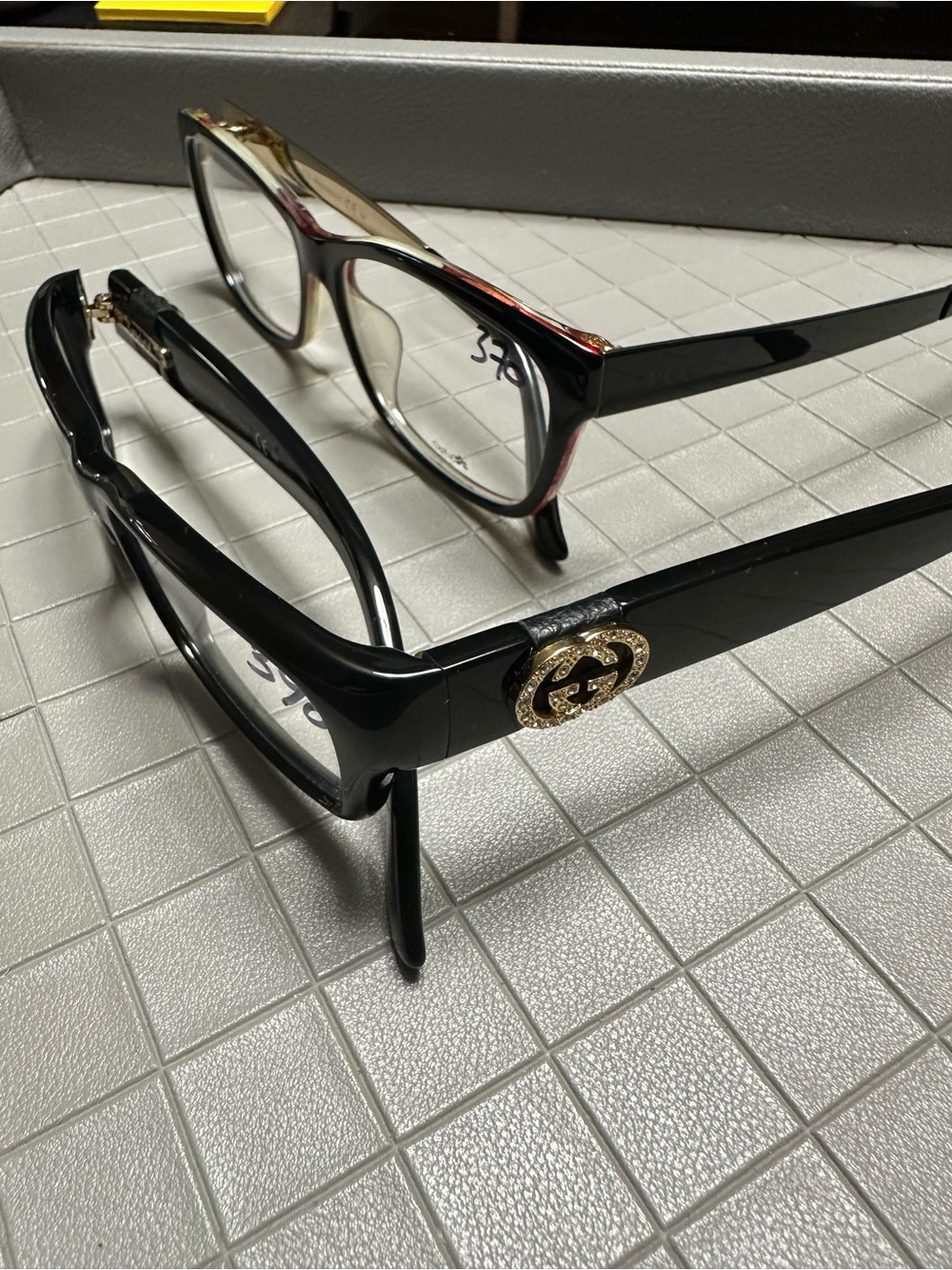 Gucci Black and Gold Logo Accent Eyeglasses